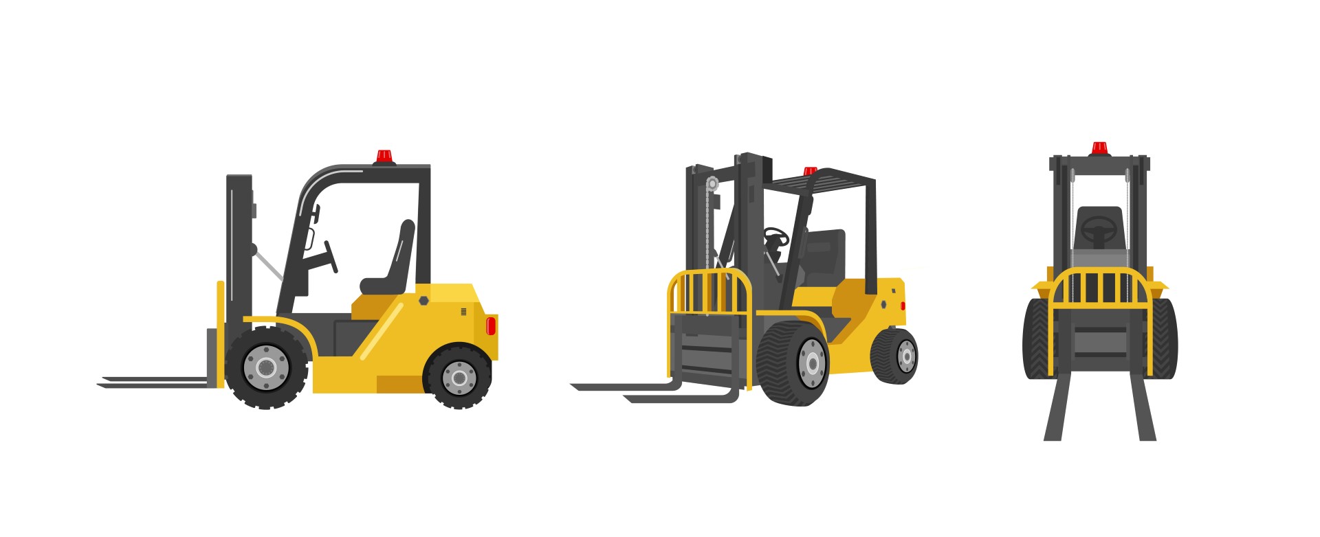 Forklift,Truck,In,Three,Angles,Vector,Illustration Range of forklift graphics