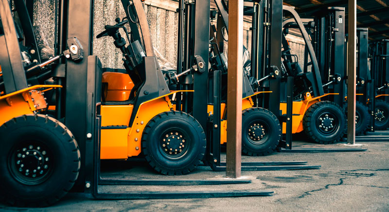 Fleet of forklift trucks