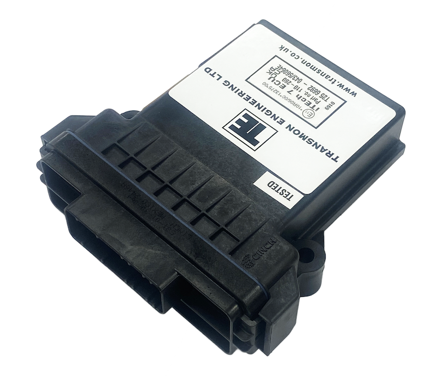 Transmon Engineering's iTEch-7 forklift speed limiter with  certification labels.